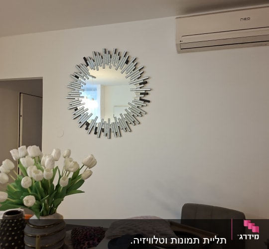 תליית תמונות וטלוויזיה.